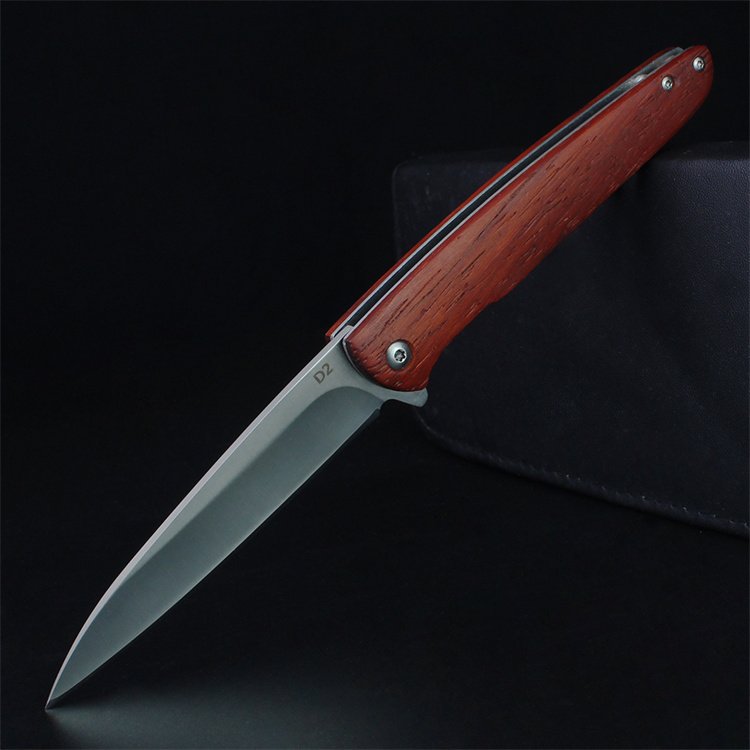 With a sharp, high-strength knife with a stainless steel for the outside