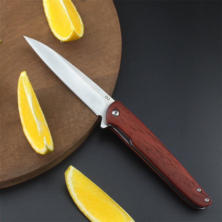 With a sharp, high-strength knife with a stainless steel for the outside