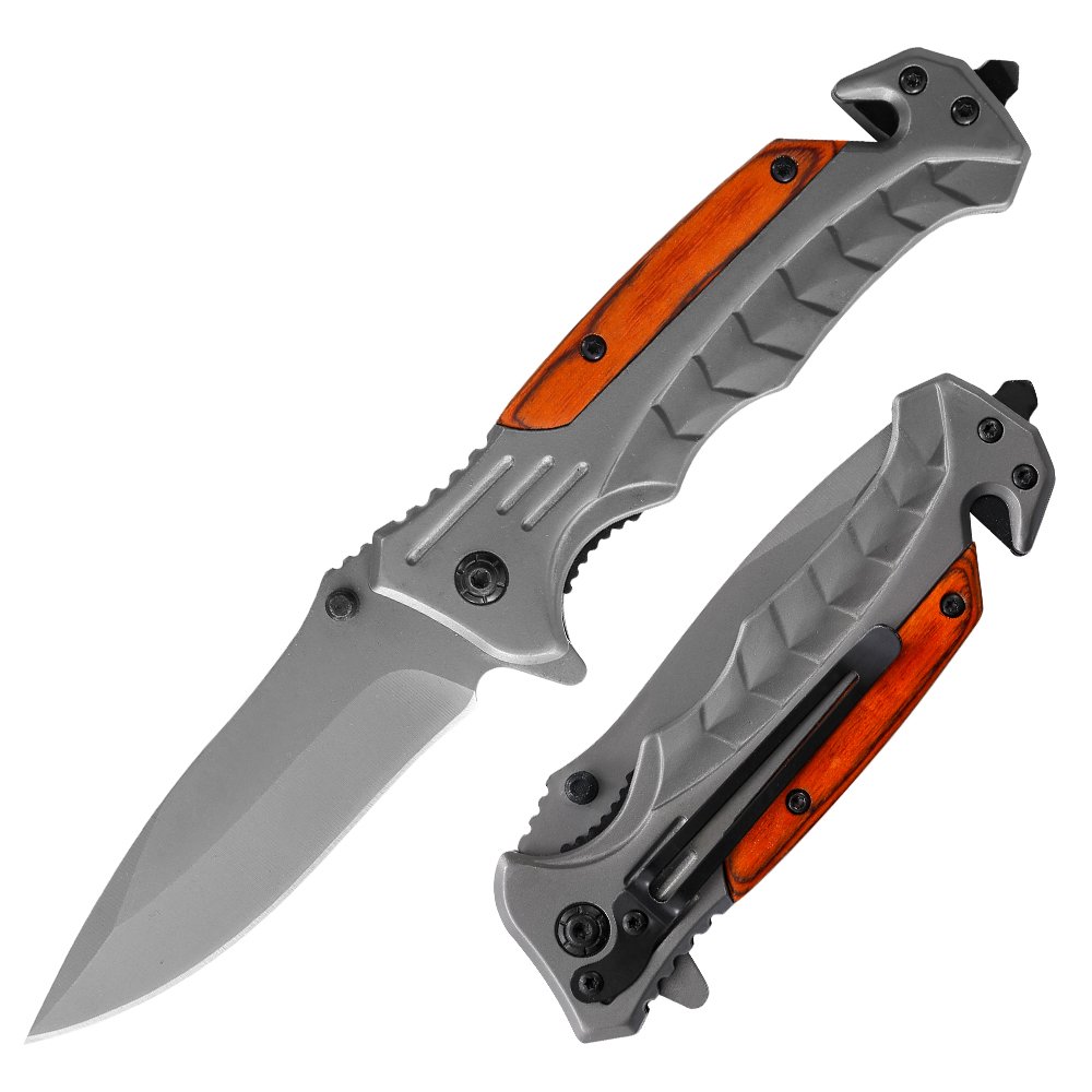 The camping knife was folded with a small knife and a small fruit knife with a mini camper knife