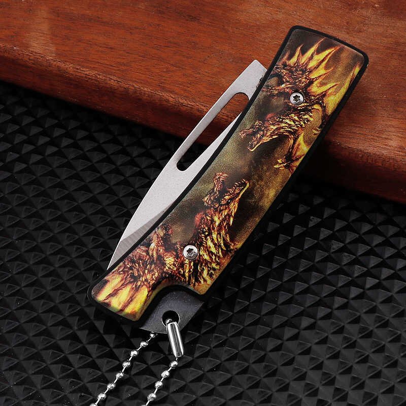 The stainless steel knife, the sharp, high-intensity external folding of the fruit knife, the mini-coloured field camping knife