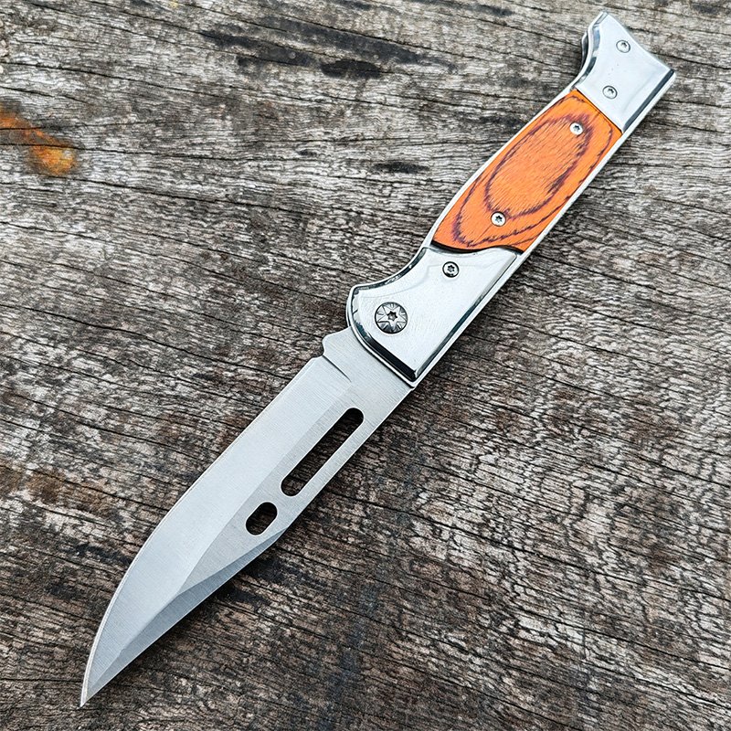 The camper's life knife was accompanied by a sharp, high-strength folding knife, an outdoor survival knife with a body-proof fruit knife