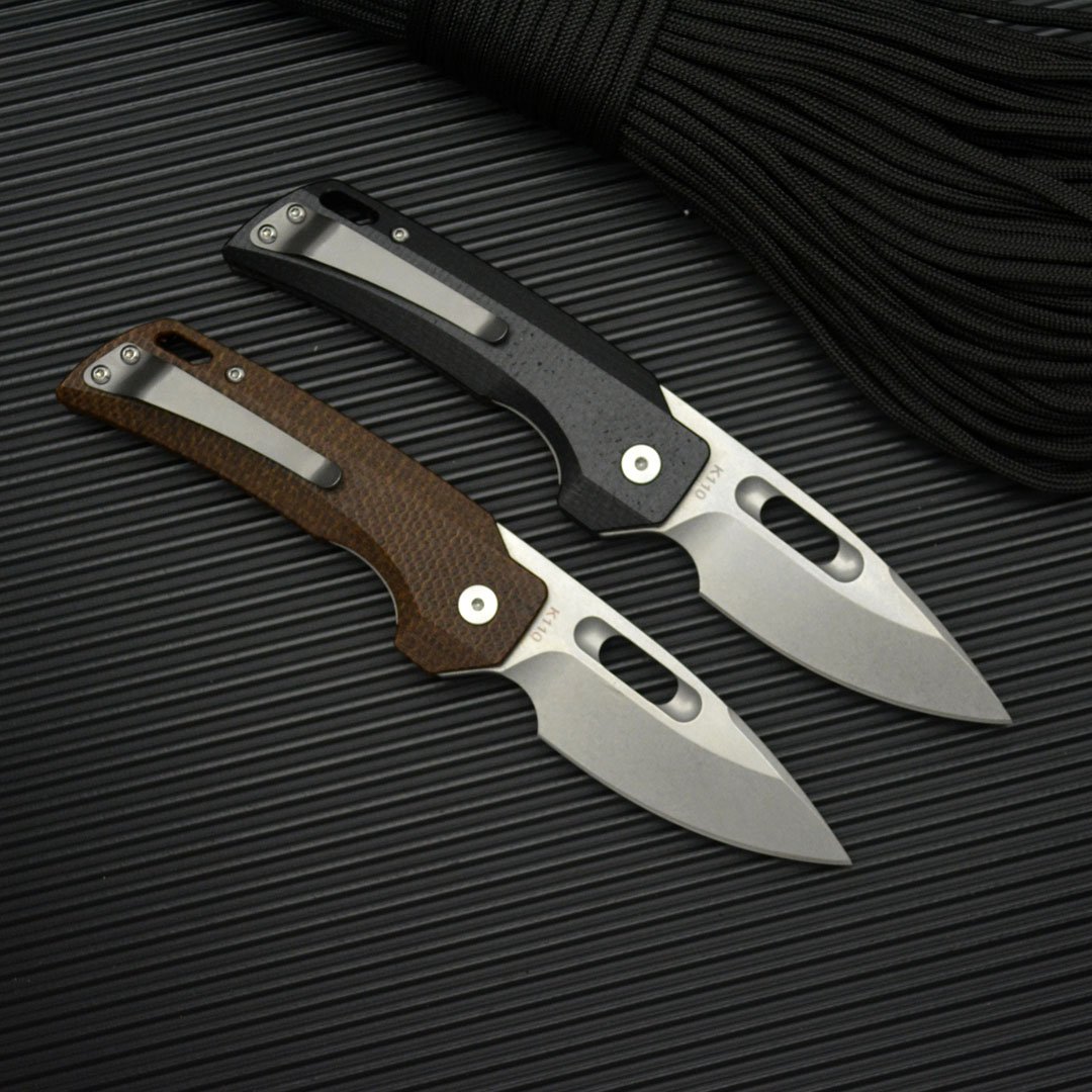 K110 STEEL HIGH-HEAVY FOLDING KNIFE OUTSIDE THE HOUSE WITH A SHARP BLADE AND A FRUIT KNIFE TO CAMP