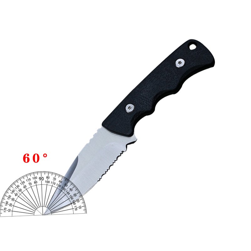 On the field camp with a small knife, a small knife for a jungle explorer cold