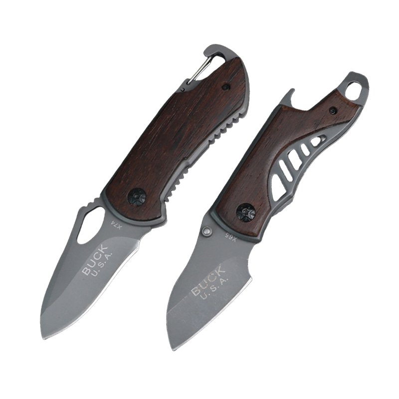 An outdoor folding of a mini knife, a multi-purpose fruit knife with a bottle opener and a key knife for a camping knife