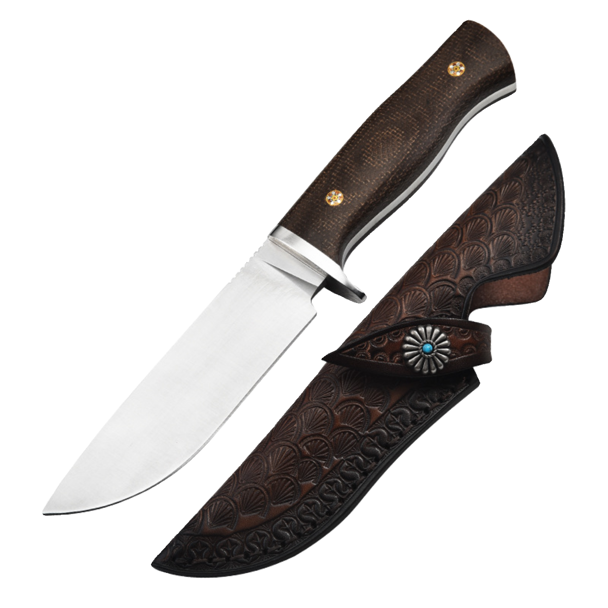 390 powder steel high-hard field hunting knife and a fielding fruit knife