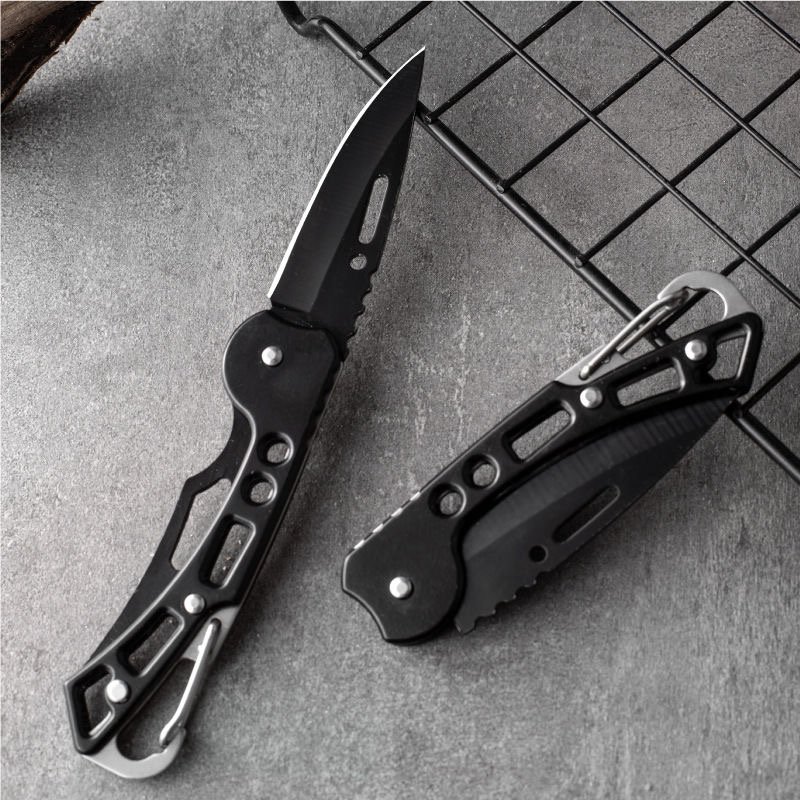 A multi-purpose folding knife carries a fruit knife with an outdoor sharp knife and a portable fielding knife