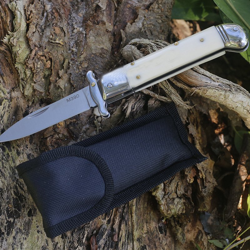 Italian oxen bone handle, sharp outside folding knife, high-strength, portable camper knife, small knife
