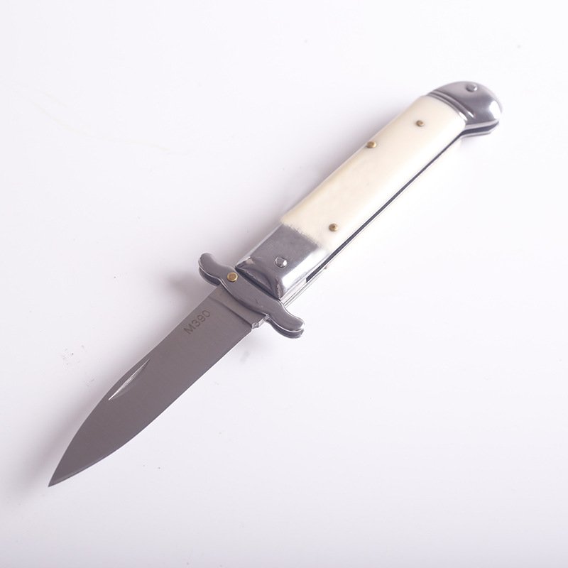 Italian oxen bone handle, sharp outside folding knife, high-strength, portable camper knife, small knife
