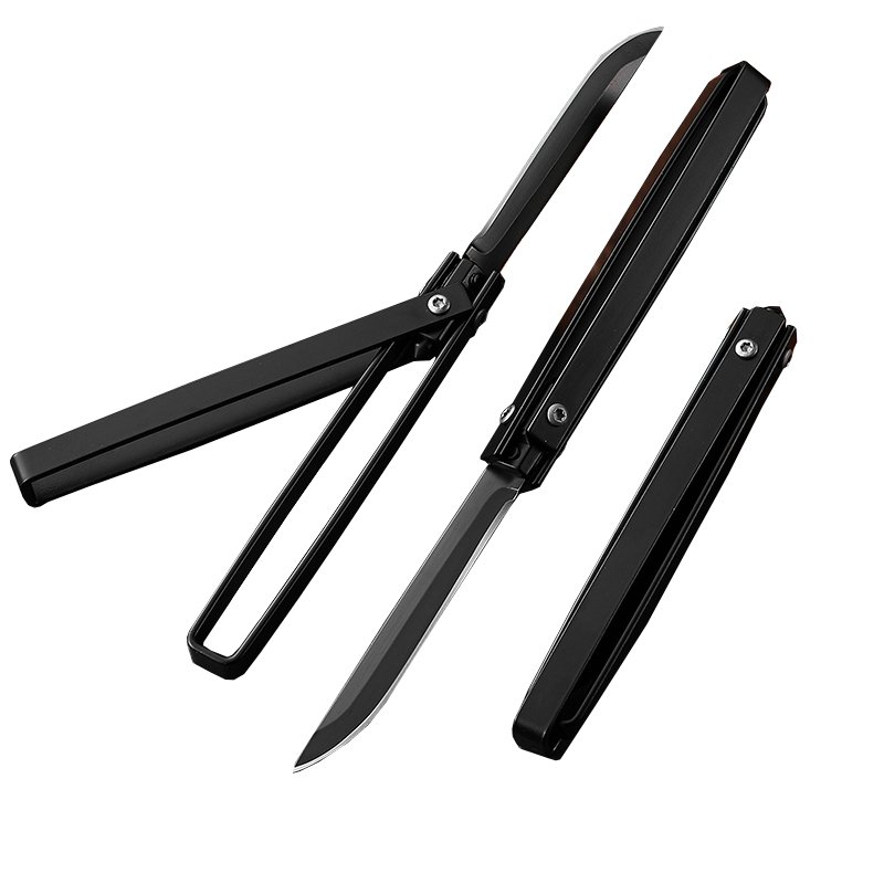 Mechanical folding knife/fruit knife/ meat-eating knife multi-purpose household shaving sharp hand-held camping knife