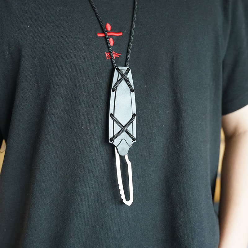 OUTDOOR EDC NECK-STABBING FRUIT CAMP, QUICK DELIVERY CAMP ABS KNIFE, HIGH-STRENGTH SHARP DEFENSIVE KNIFE