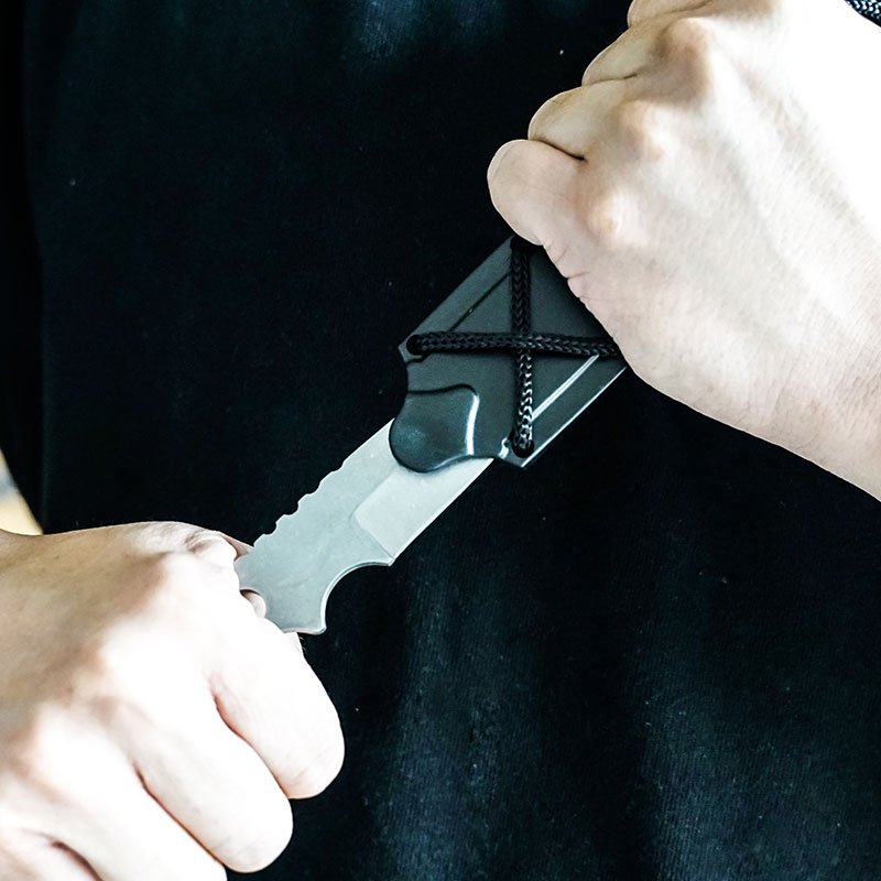 OUTDOOR EDC NECK-STABBING FRUIT CAMP, QUICK DELIVERY CAMP ABS KNIFE, HIGH-STRENGTH SHARP DEFENSIVE KNIFE
