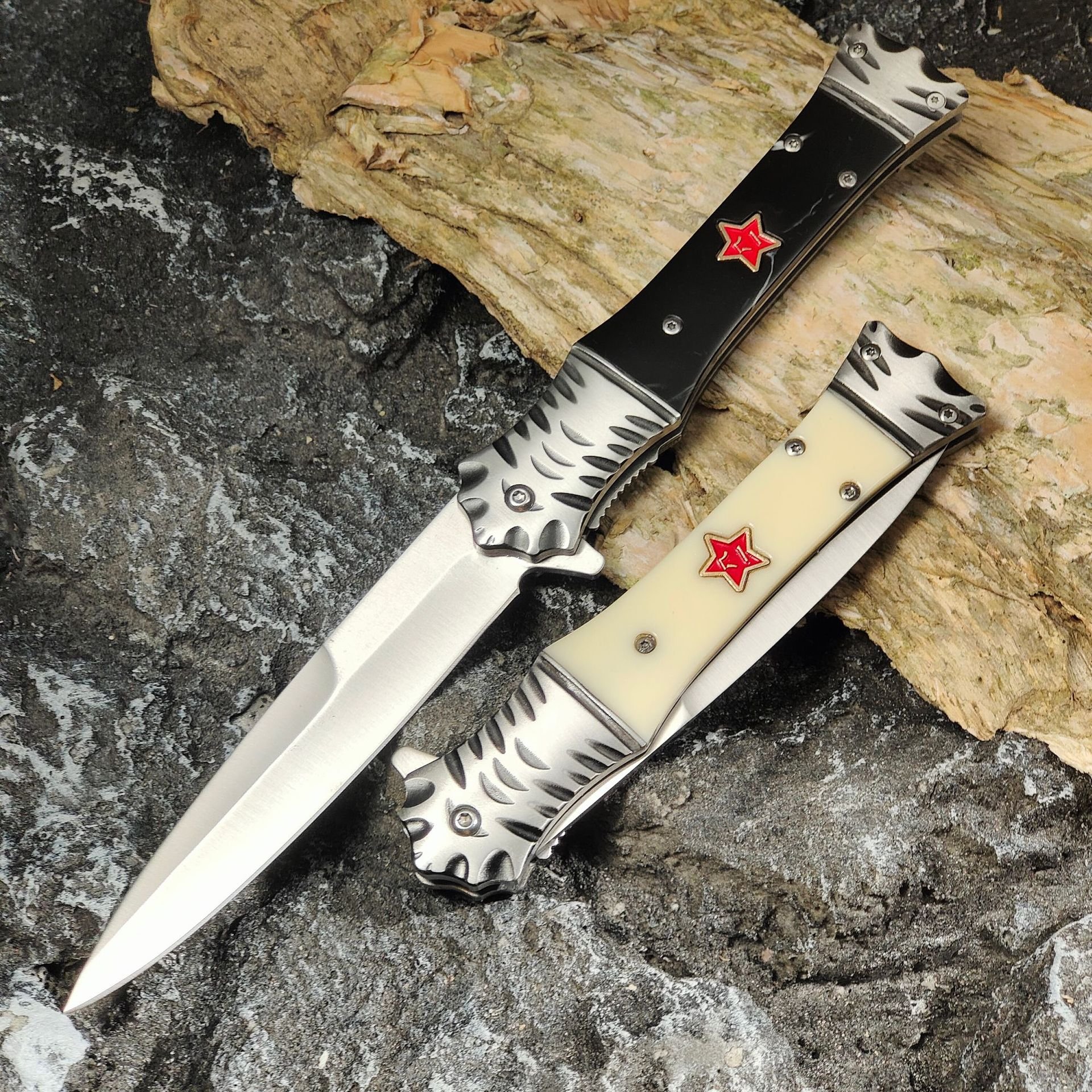 The hot-solder's out-of-the-house cleavers, camping out of the field, and a quick-protective cleaver, a fruit folding knife and a meat knife