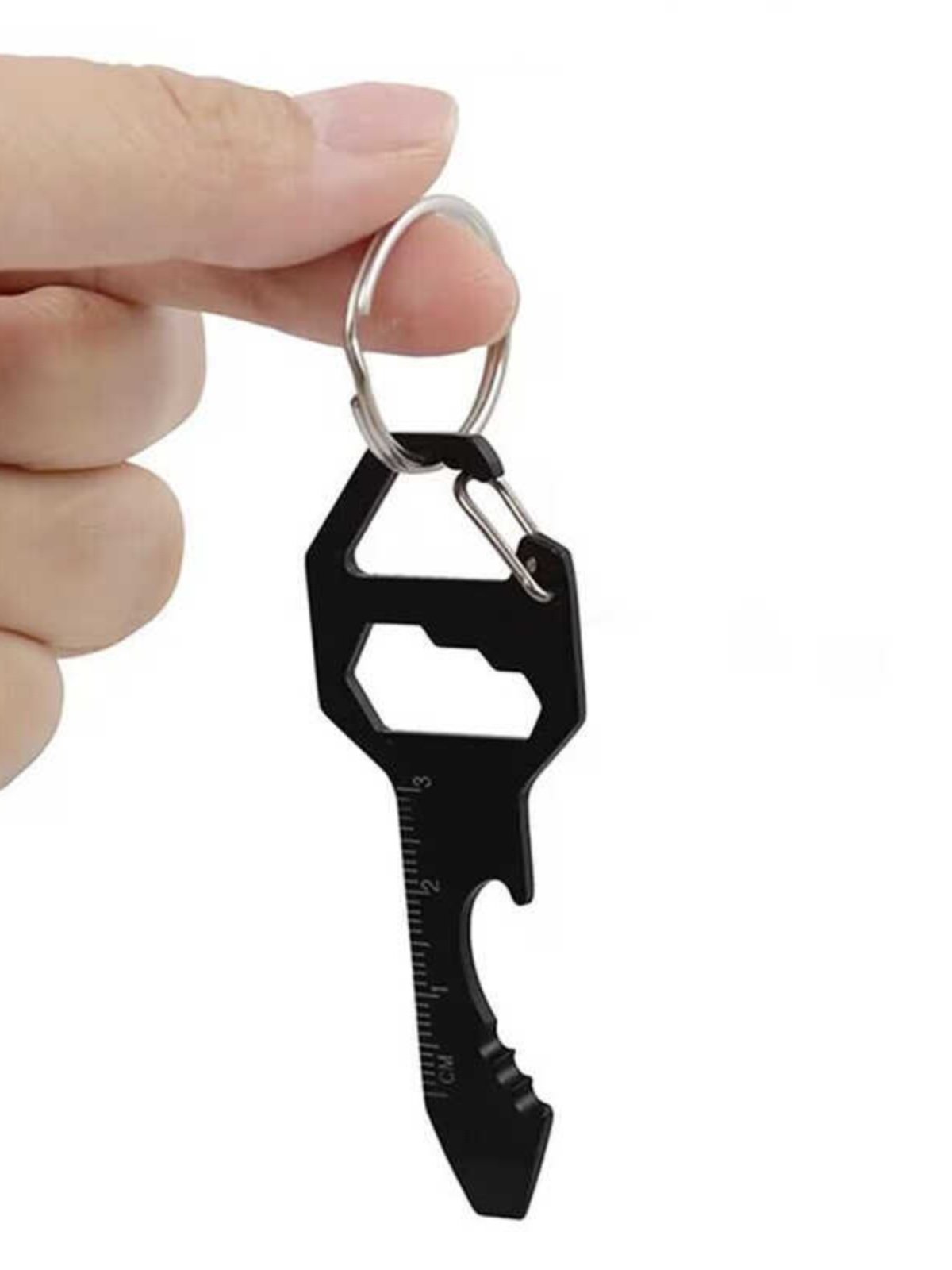 The key button tool multi-purpose opener hangs a six-angle wrench in a screwdriver