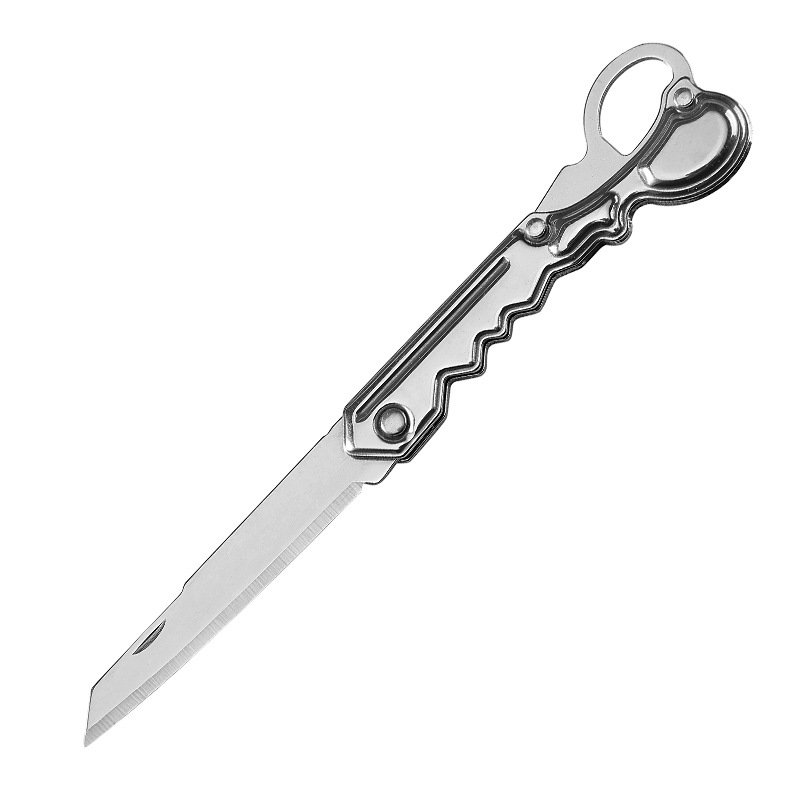 Portable key knife with a small knife on the outside