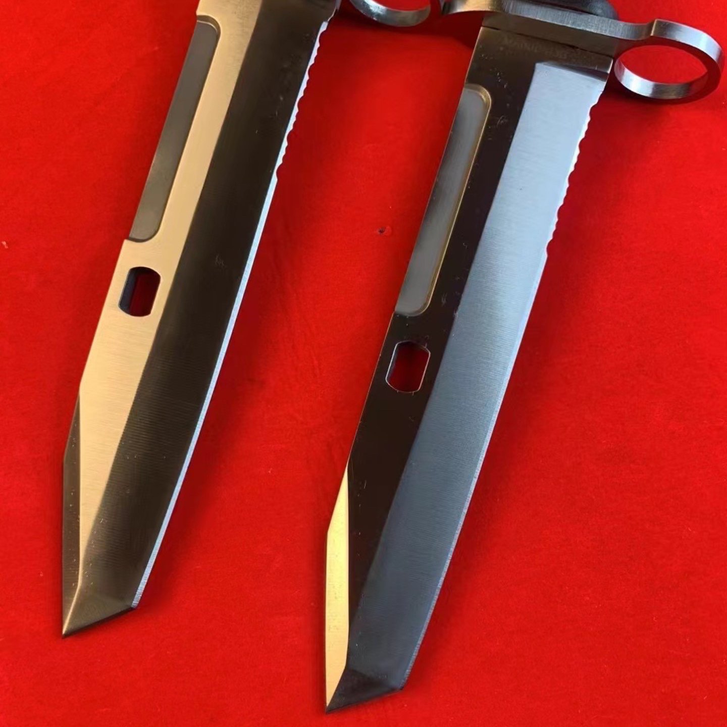 He's got a high-strength, straight-knife camping equipment