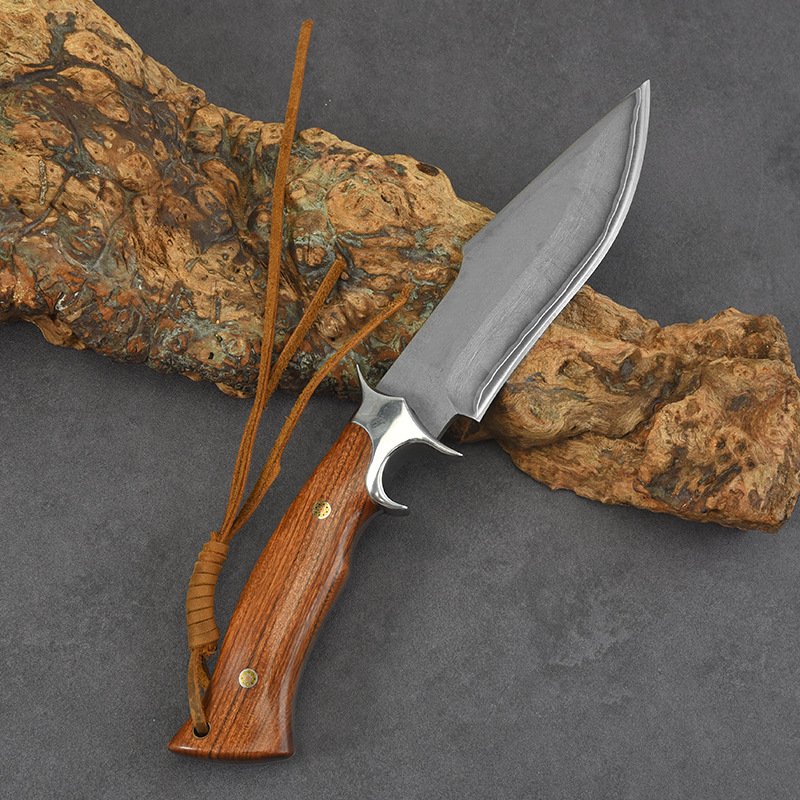 Three steel field knives, hand-to-hand knife-slash camping with a straight knife and a fruit knife