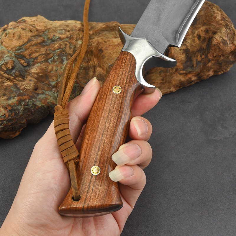 Three steel field knives, hand-to-hand knife-slash camping with a straight knife and a fruit knife