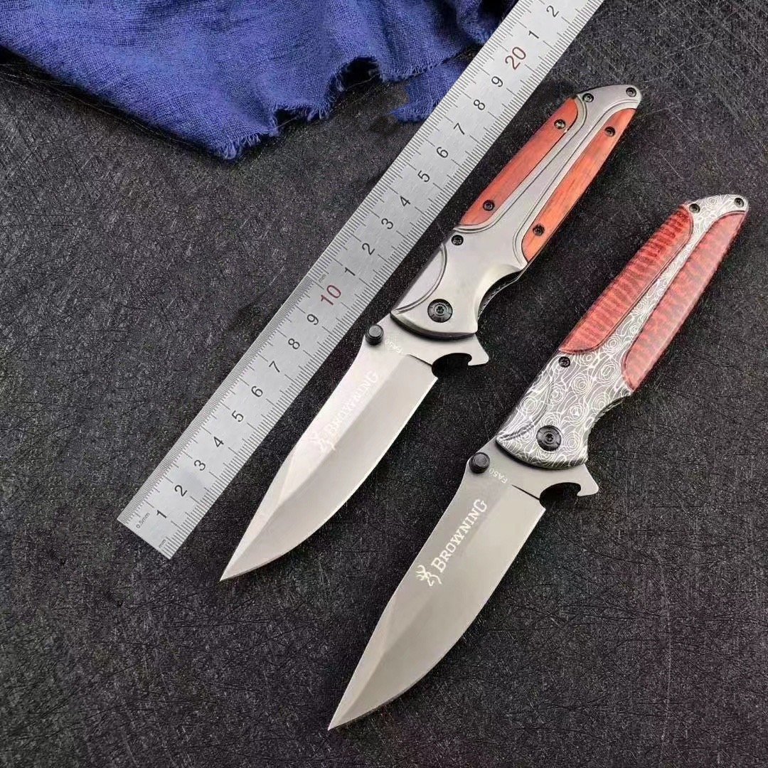 An outdoor knife with a multi-purpose folding knife carries a field defensive knife and a small fruit knife