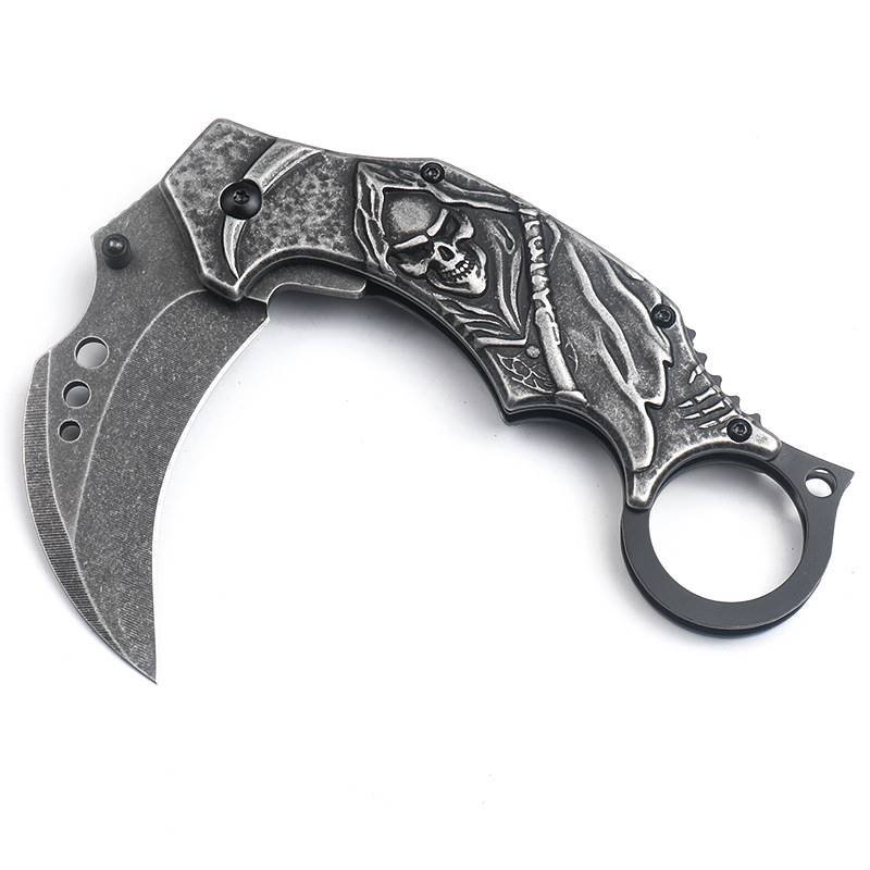 All-steel claw knife camping out of the house, a fast machete, a sharp defensive knife
