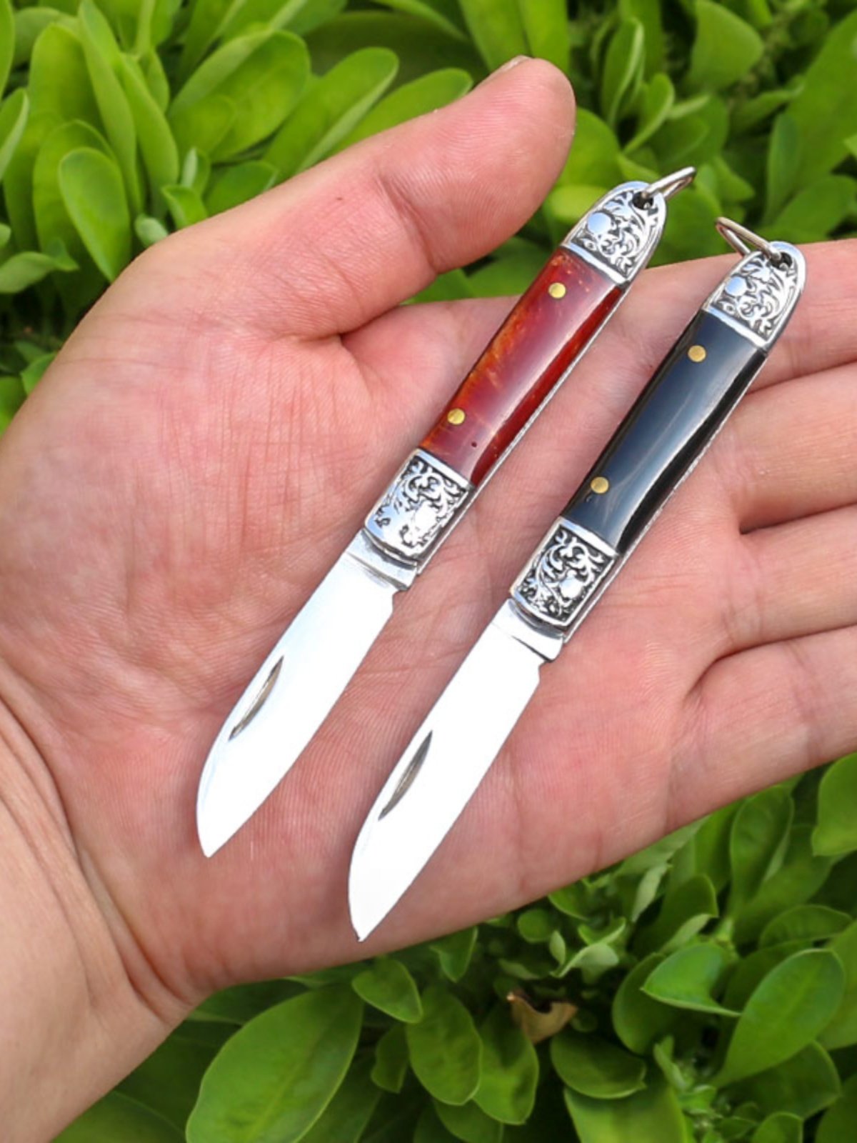 A little knife-mini-cracker with a sharp stainless steel portable outdoor camping fruit knife