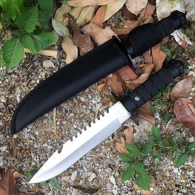 An outdoor knife with a fruit-protective knife, a high-strength survival knife