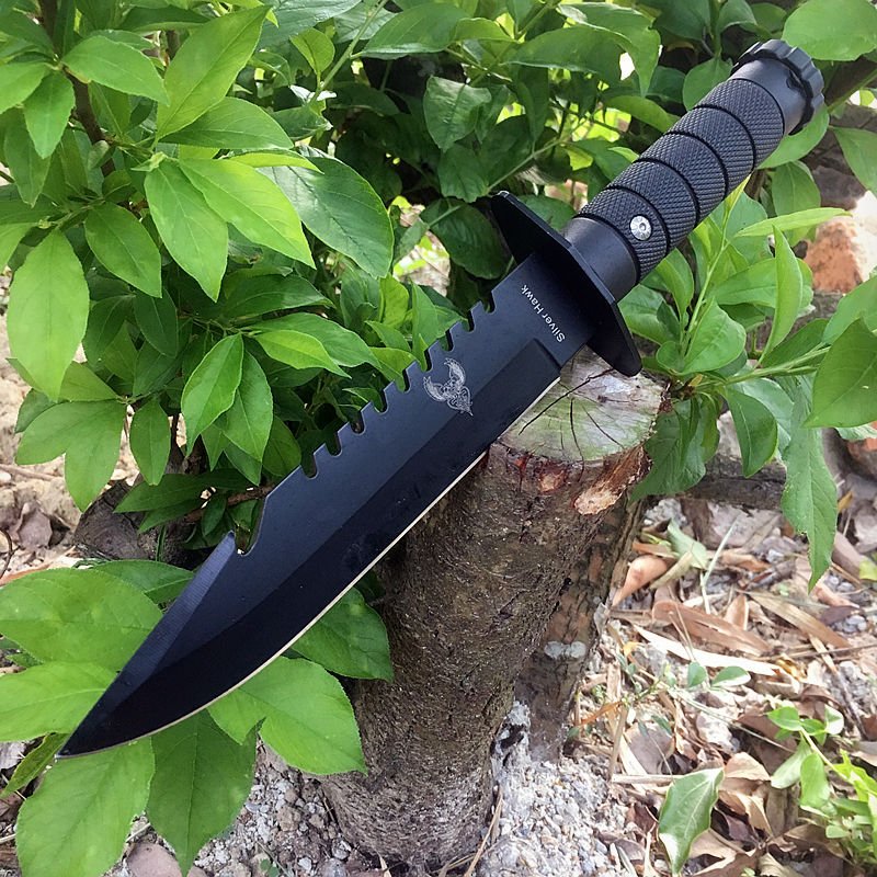 An outdoor knife with a fruit-protective knife, a high-strength survival knife