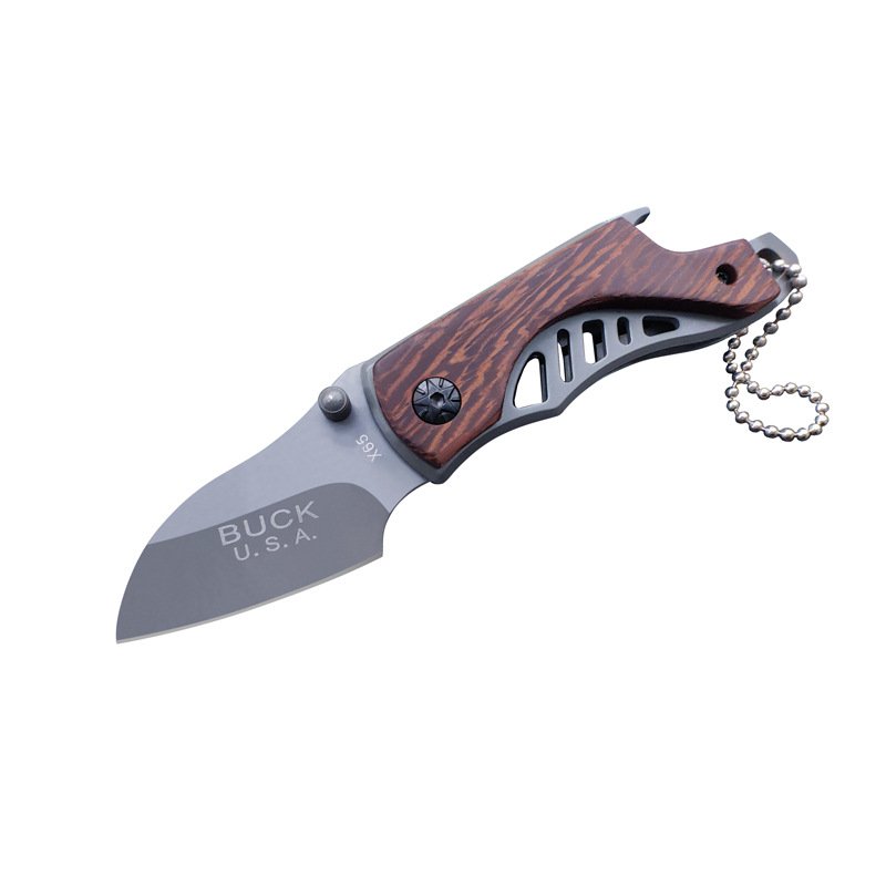 A multi-purpose folder with a high-level mini-fruit knife and a field cutter