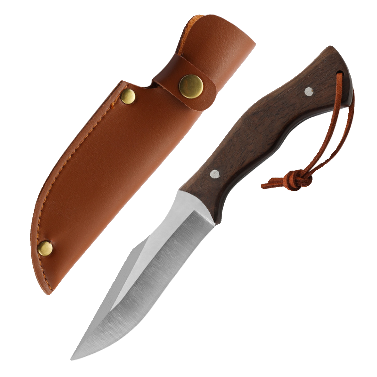 An outdoor knife hand ate a meat knife with a meat knife and a fruit knife for protection