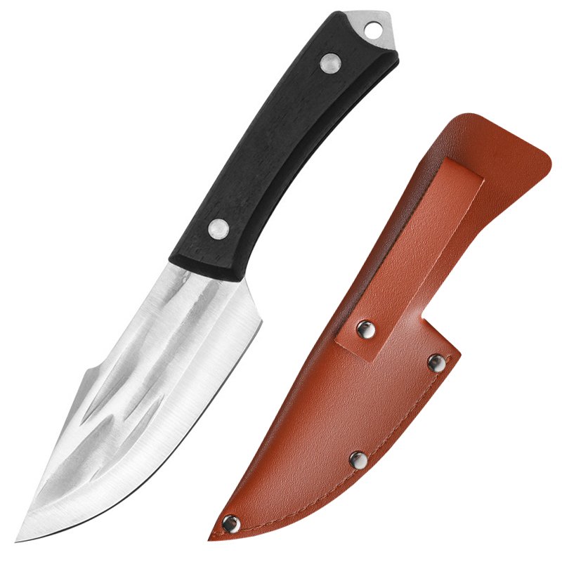 Hand to hand with a cleaver and a multi-purpose meat cutter for a field barbecue