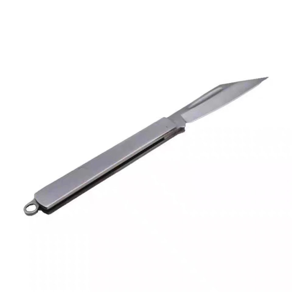 Stainless steel folding knife and delivery handy, with a sharp fruit knife and an outdoor barbecue knife
