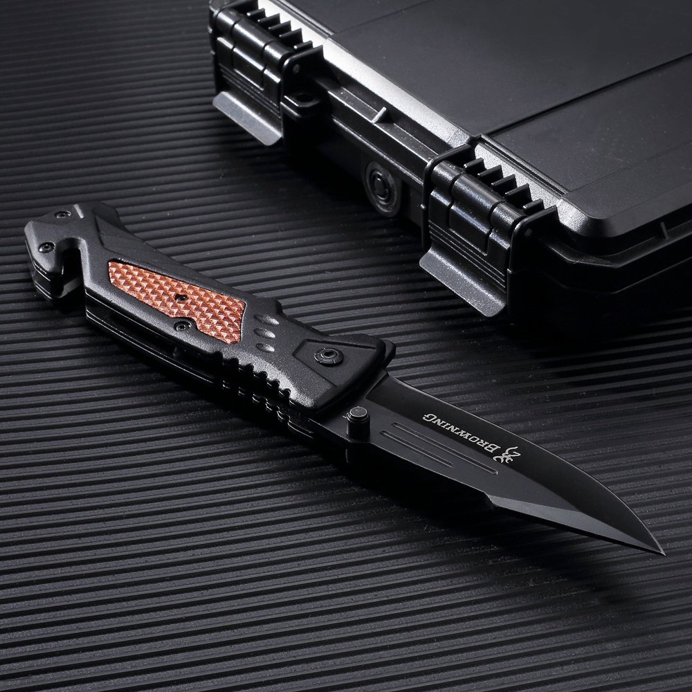 Heavy, high-strength multi-purpose folding knife, all steel blades, and a field knife