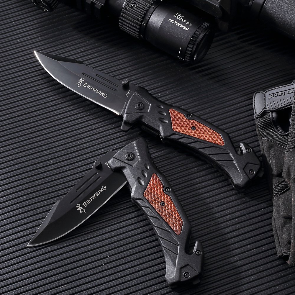Heavy, high-strength multi-purpose folding knife, all steel blades, and a field knife