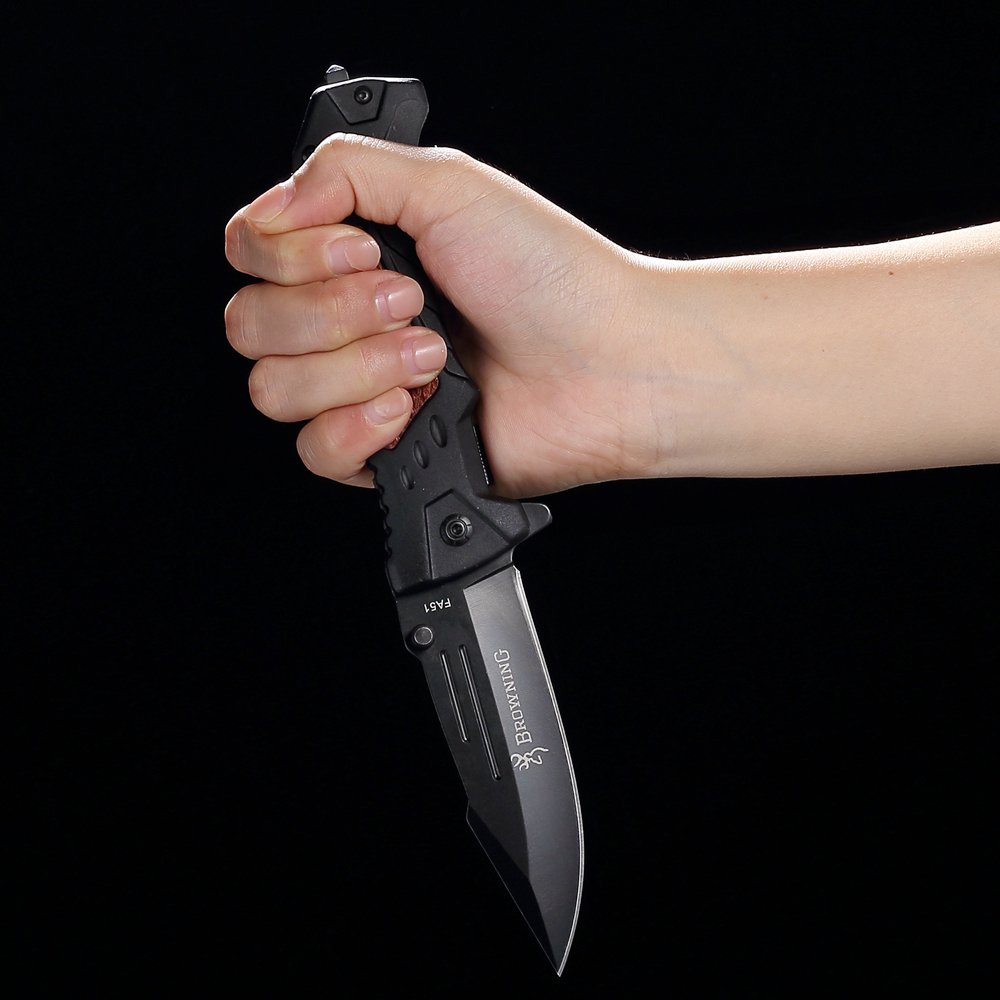 Heavy, high-strength multi-purpose folding knife, all steel blades, and a field knife