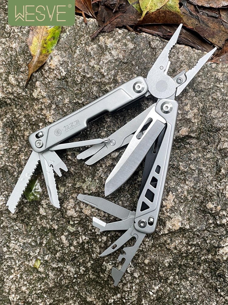 WESVE-WANDERER'S OUTDOOR MULTI-PURPOSE FOLDING KNIFE COMBINATION TACTICAL PLIER, EMERGENCY PLIER CAMPING EQUIPMENT
