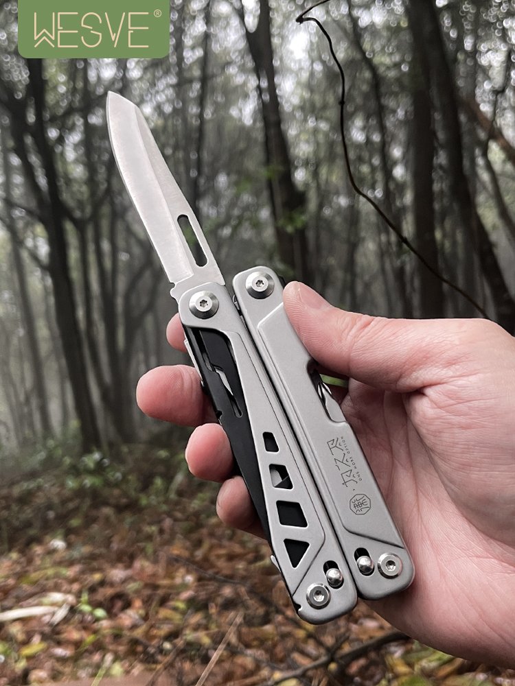 WESVE-WANDERER'S OUTDOOR MULTI-PURPOSE FOLDING KNIFE COMBINATION TACTICAL PLIER, EMERGENCY PLIER CAMPING EQUIPMENT