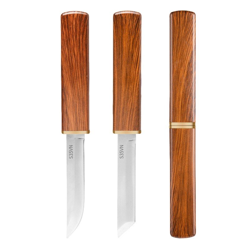 The camper's double-knife and the two-and-a-half-fruit knife ate the meat, and the family used it with their hands