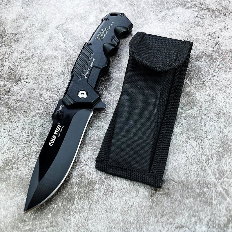 An outdoor folding knife with an anti-body cold weapon, a high-strength manganese steel, with a fruit knife