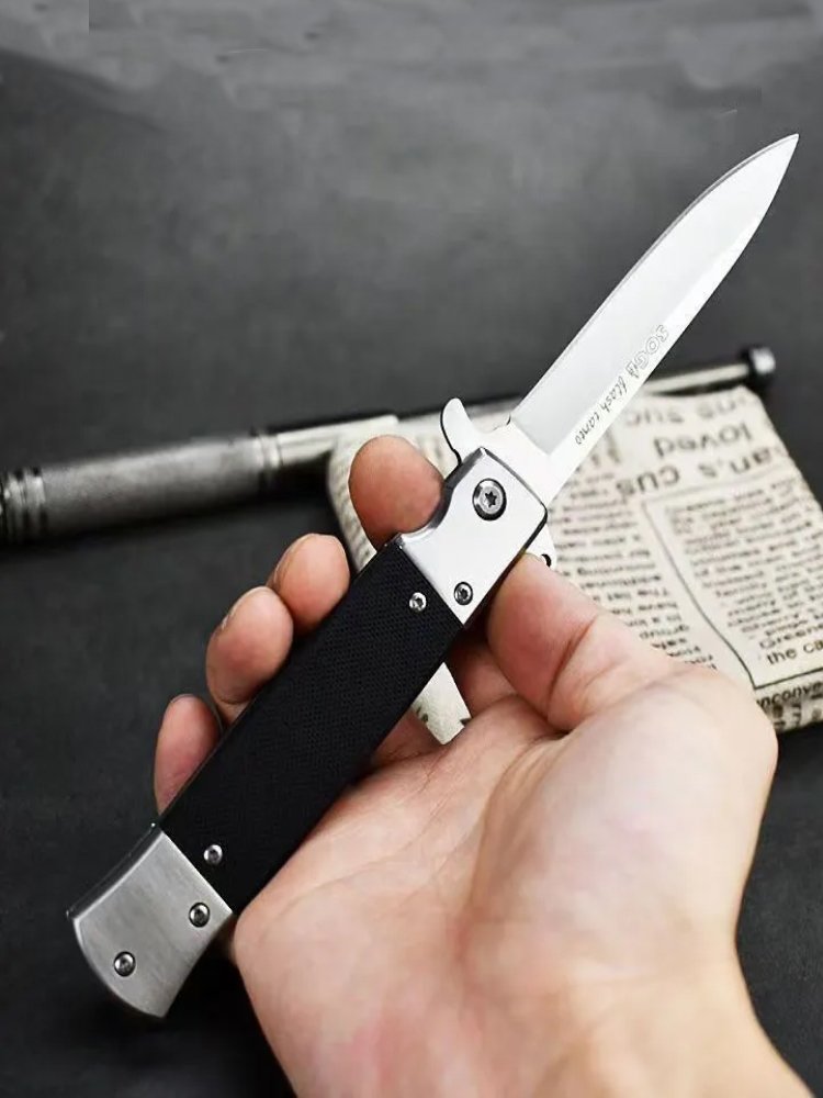 Folding blades, sharp and sharp camping for life, with a knife to cut out the fruit and steel in the open