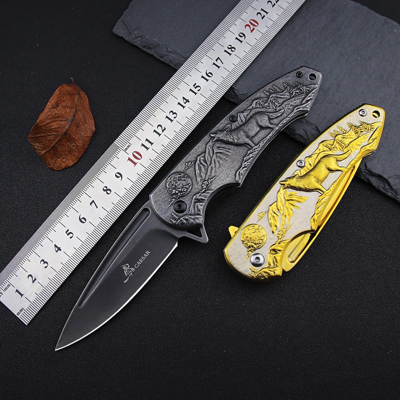 An outdoor folding knife with a sharp edge and a field camping knife