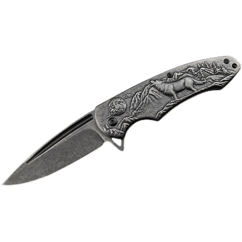 An outdoor folding knife with a sharp edge and a field camping knife