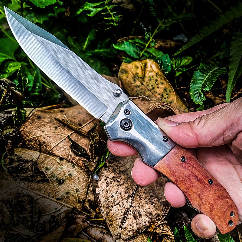The camper's life knife was accompanied by a sharp, high-strength folding knife, an outdoor survival knife with a body-proof fruit knife