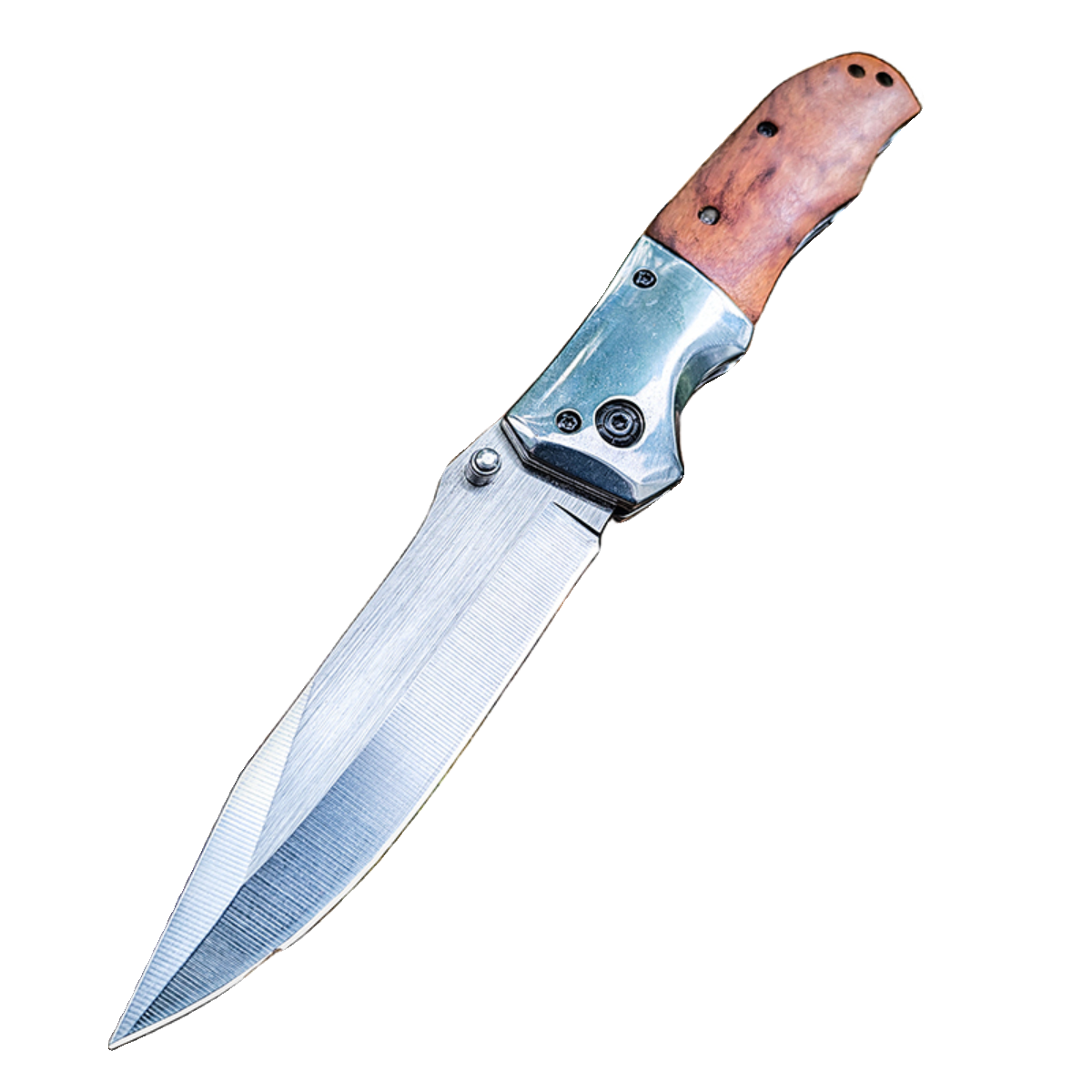 The camper's life knife was accompanied by a sharp, high-strength folding knife, an outdoor survival knife with a body-proof fruit knife
