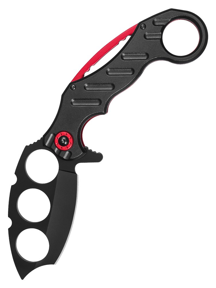 The first one-on-one folding knife, the multi-purpose camping knife, carries the stainless steel knife
