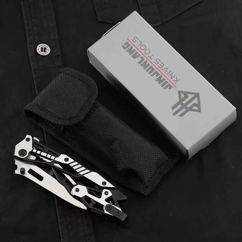 An outdoor knife with a folding knife, a high-intensity carbon steel, a multipurpose camping knife and a fruit knife