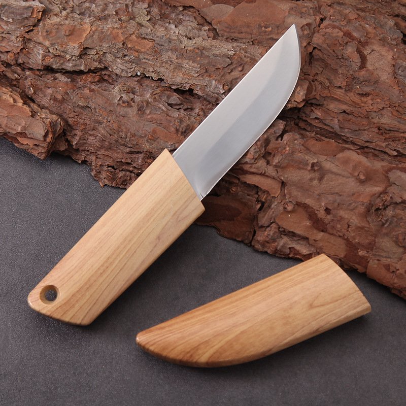 A fruit knife home with a small knife and a very sharp mini delivery knife folding around with an outdoor camper