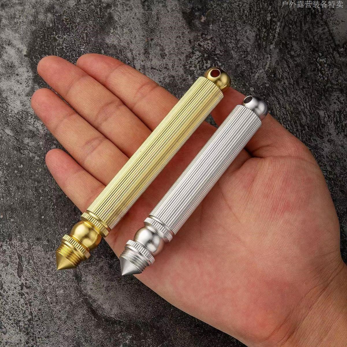 An open-door key and a small knife folding and a stainless steel truck carrying a field searcher