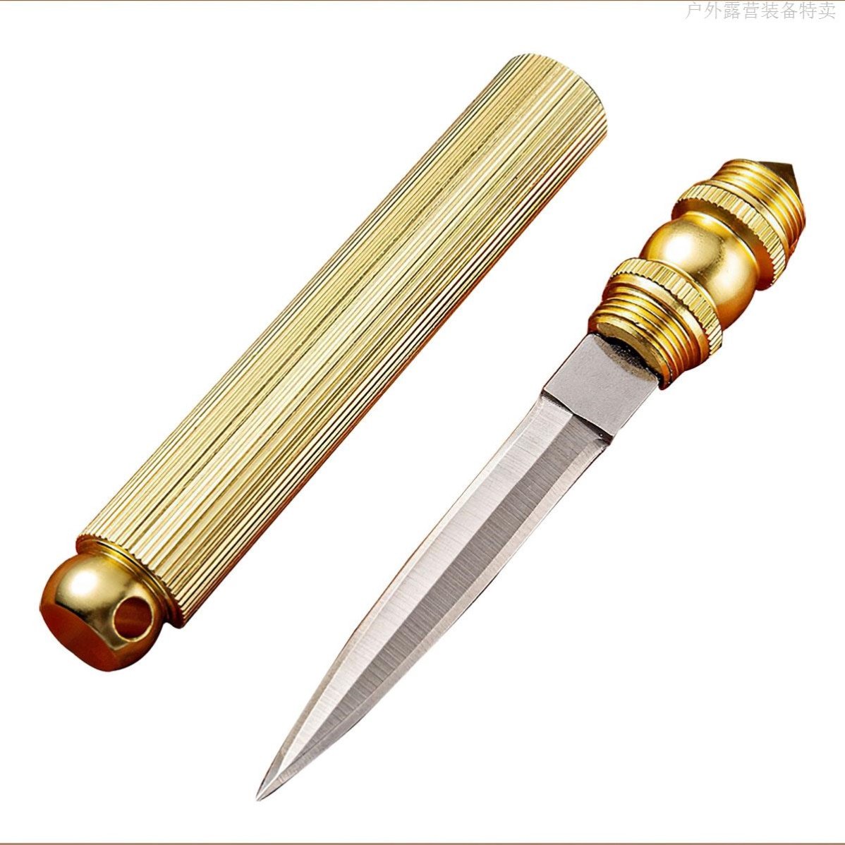 An open-door key and a small knife folding and a stainless steel truck carrying a field searcher
