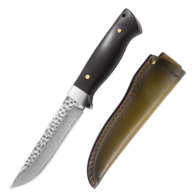 A single dynasty of Damascus's outdoor fruit camping knife with a knife and a knife for field protection