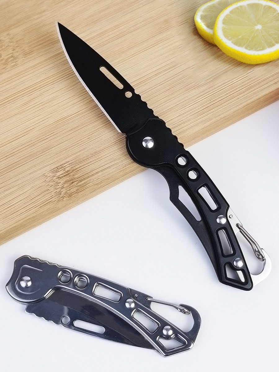 The fruit knife folds home with a small knife, and the knife with a sharp, hard key button