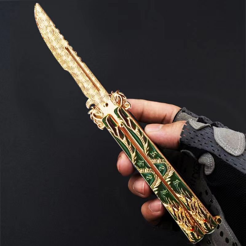 butterfly blades around csgo training knife-shaft knife practice toy with butterflies